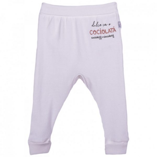 pantaloni lungi pentru bebelusi cu inscriptia cociolata