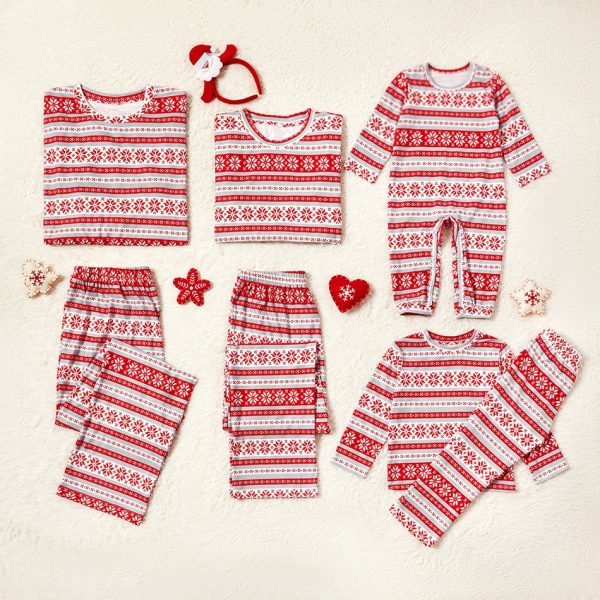 Pijama Fulg Intreaga pentru Bebelusi cu Rosu si Alb